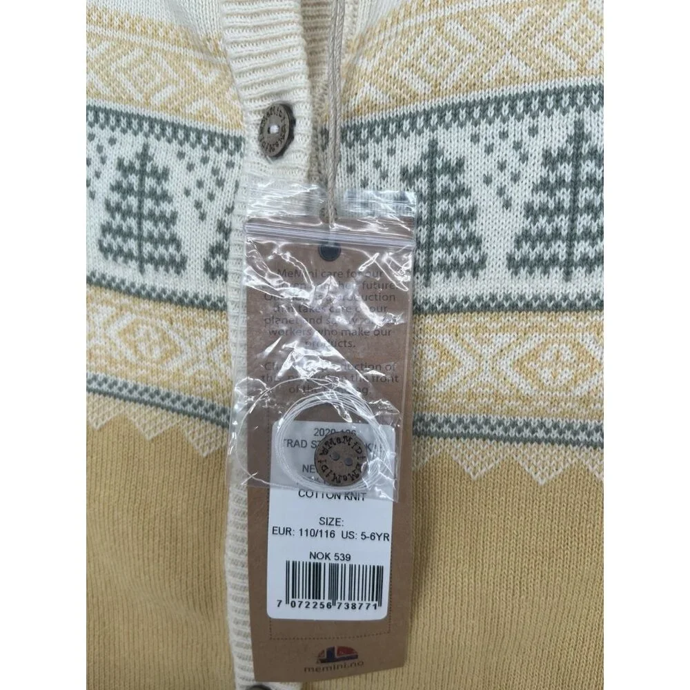 NWT Me Mini‎ Norwegian Fairytale Kids Cardigan Size 5/6 Organic Cotton